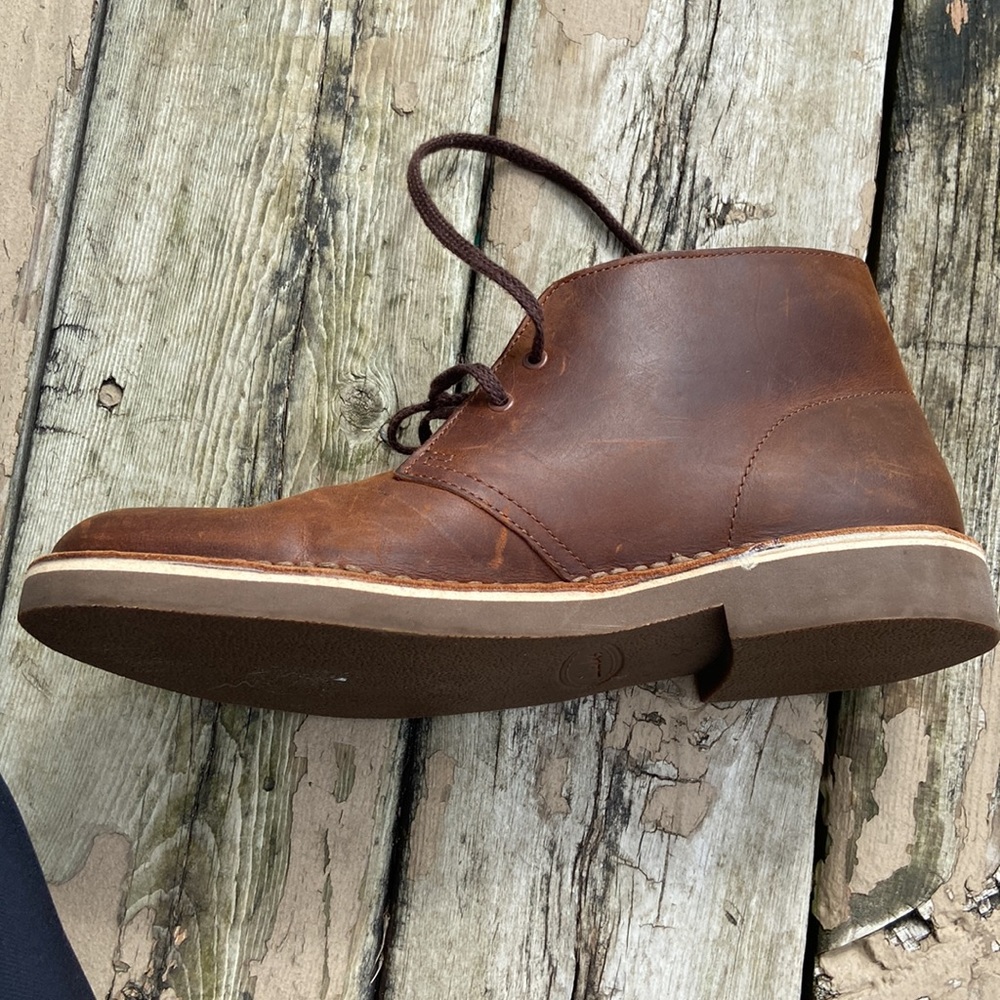 Clark’s Men’s Desert Brown Leather Chukka Shoe/Boot Size 8 Stylish, Gently Worn - Picture 14 of 17